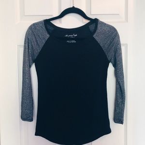 Black Top w/ Sparkly Sleeves (American Eagle)